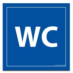 Panneau signalétique - WC - fond bleu