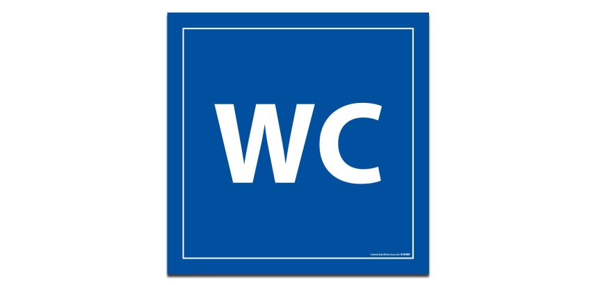 Panneau picto WC - fond bleu