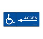 Panneau Picto Accès PMR Flèche gauche