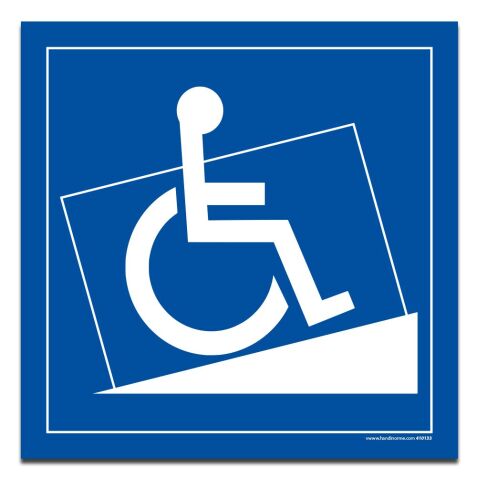 Panneau signalétique Accès rampe pour Handicapé