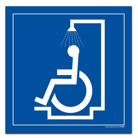 Panneau signalétique Douche réservés aux personnes en situation de handicap