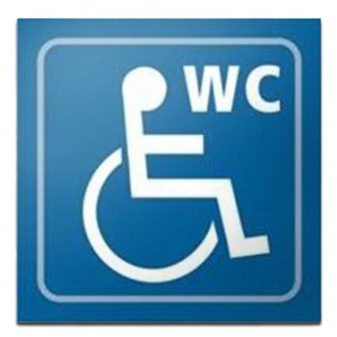 Panneau WC picto PMR en relief
