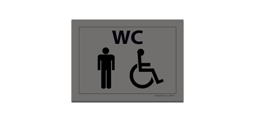 Plaque gravée WC Homme et PMR