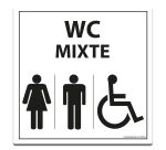Panneau WC Mixte Femme Homme PMR - Blanc