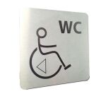 Pictogramme en aluminium brossé WC /PMR transfert gauche
