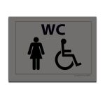 Plaque gravée WC Femme et PMR