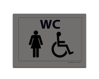 Plaque gravée WC Femme et PMR