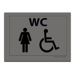 Plaque gravée WC Femme et PMR