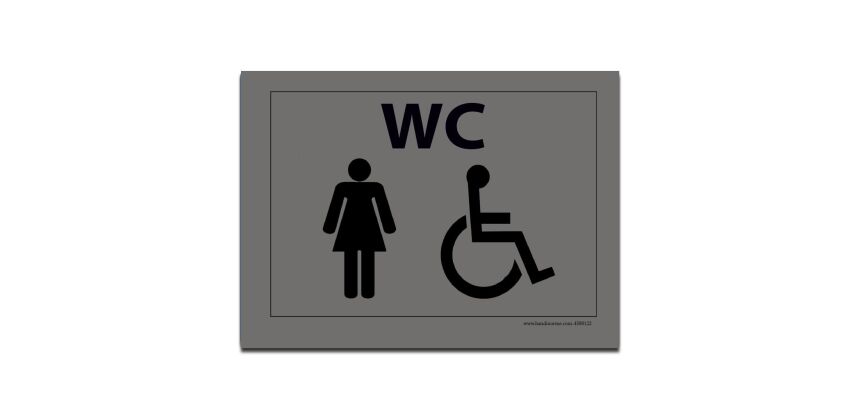 Plaque gravée WC Femme et PMR