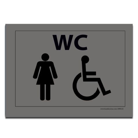 Plaque gravée WC Femme et PMR