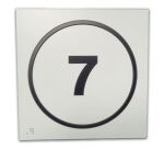 Panneau relief et braille Numéro 7 - Fond blanc