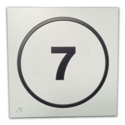 Panneau relief et braille Numéro 7 - Fond blanc