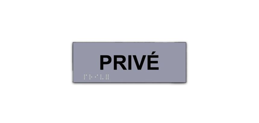 Plaque en relief et braille PRIVE