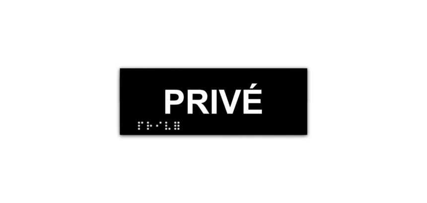 Plaque en relief et braille PRIVE