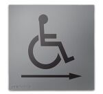Panneau relief et braille avec Picto PMR Flèche droite