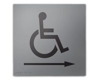 Panneau relief et braille avec Picto PMR Flèche droite