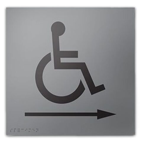 Panneau relief et braille avec Picto PMR Flèche droite