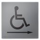 Panneau relief et braille avec Picto PMR Flèche droite