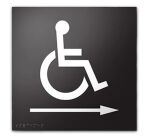 Panneau relief et braille avec Picto PMR Flèche droite
