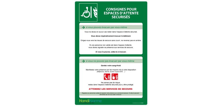 Poster Consignes pour Espace d'Attente Sécurisé A3