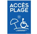 Panneau Accès Plage picto PMR - 4 visuels au choix