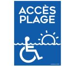 Panneau Accès Plage picto PMR - 4 visuels au choix