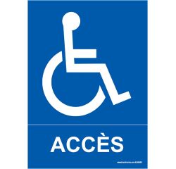 Panneau Accès avec picto PMR  - 150 x 210 - Vinyle souple autocollant