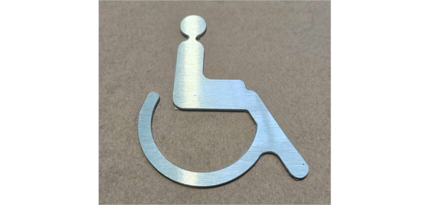 Pictogramme symbole PMR en aluminium brossé