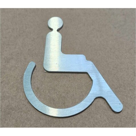 Pictogramme symbole PMR en aluminium brossé