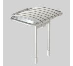 Siège de douche escamotable  2 pieds blanc