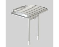 Siège de douche escamotable  2 pieds blanc