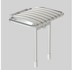 Siège de douche escamotable  2 pieds blanc