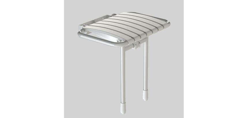 Siège de douche escamotable  2 pieds blanc