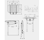 Siège de douche escamotable  2 pieds blanc