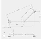Barre d'appui coudée 135° - 2 points - Acier 400 x 400mm