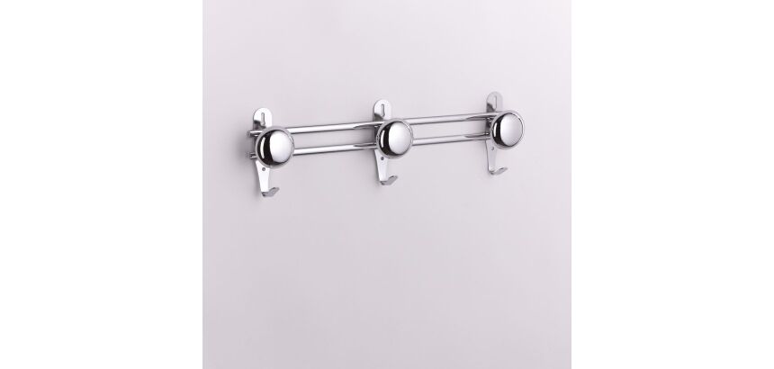 Porte manteau acier 3 têtes - coloris  chrome