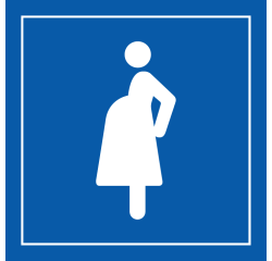 Picto Accès prioritaire aux femmes enceintes PVC 125 x 125 mm Blanc sur Bleu