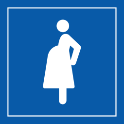 Picto Accès prioritaire aux femmes enceintes PVC 125 x 125 mm Blanc sur Bleu