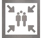 Pochoir PVC - Point de rassemblement - 600 x 600 mm