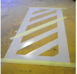 Pochoir  PVC bandes - passage piéton ou zébra  - Bandes 45°