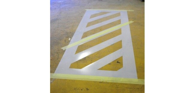 Pochoir  PVC bandes - passage piéton ou zébra  - Bandes 45°