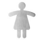 Pictogramme symbole - WC Femme - 90 x 120 mm - acier brossé