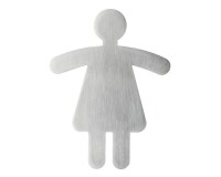 Pictogramme symbole - WC Femme - 90 x 120 mm - acier brossé