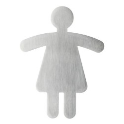 Pictogramme symbole - WC Femme - 90 x 120 mm - acier brossé