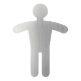 Pictogramme symbole - WC Homme - 90 x 120 mm - acier brossé