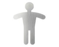 Pictogramme symbole - WC Homme - 90 x 120 mm - acier brossé