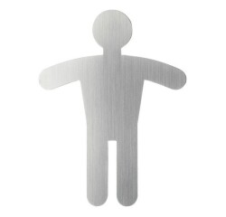 Pictogramme symbole - WC Homme - 90 x 120 mm - acier brossé