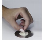 Pictogramme rond de porte - Douche-  83mm - Acier brossé