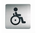 Plaque de porte PMR - 150x150mm - Acier Brossé