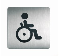 Plaque de porte PMR - 150x150mm - Acier Brossé